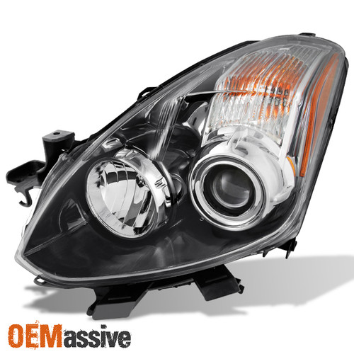 Fits 2010 - 2013 Altima Coupe Black Left Side Halogen Type Projector Headlight