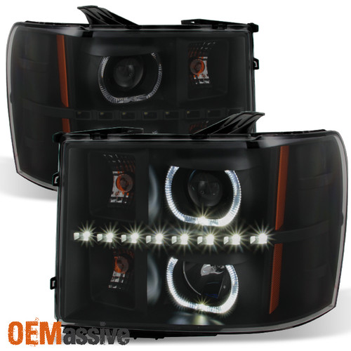 Fit *GAZE* 2007-2014 Sierra SMD Halo Projector Headlights lights Left + Right