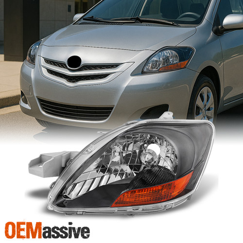 Fits 07-12 Yaris 4DR Sedan Headlight Front Lamps Driver Left Side Replacement