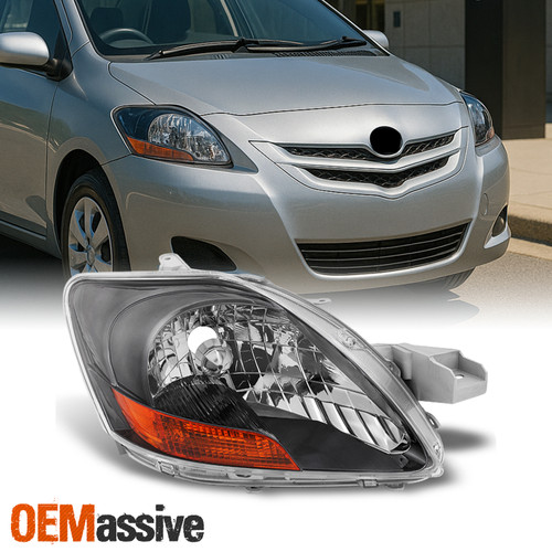 Fits 07-12 Yaris 4DR Sedan Headlight Front Lamps Passenger Right Side Set
