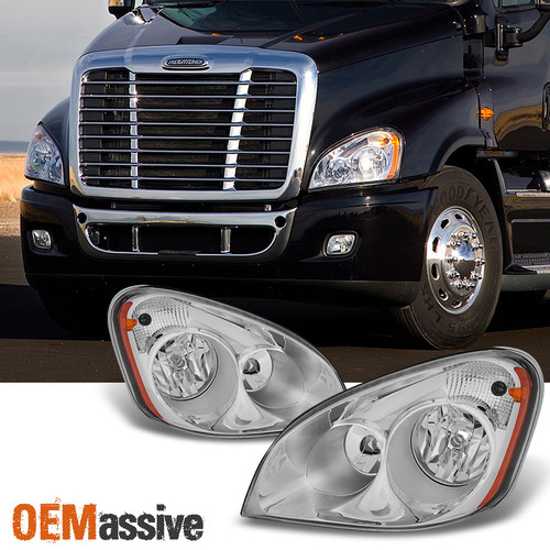 Fit 08-16 Freightliner Cascadia Halogen Type Driver LH & Passenger RH Headlights