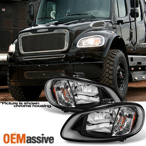Fit 2004-2012 Freightliner Business Class M2 | 2003-13 M2 106 Black Headlights