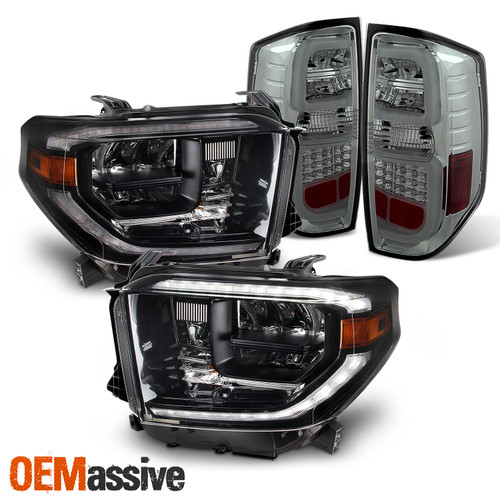 For 14-17 Tundra [NON LED DRL] Full LED Headlight Assemblies+Smoked Tail Lamp
