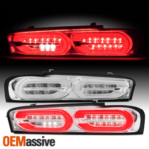For 2016-2018 Chevy Camaro LED Tube Chrome Tail Lights w/ LED Sequential Signal