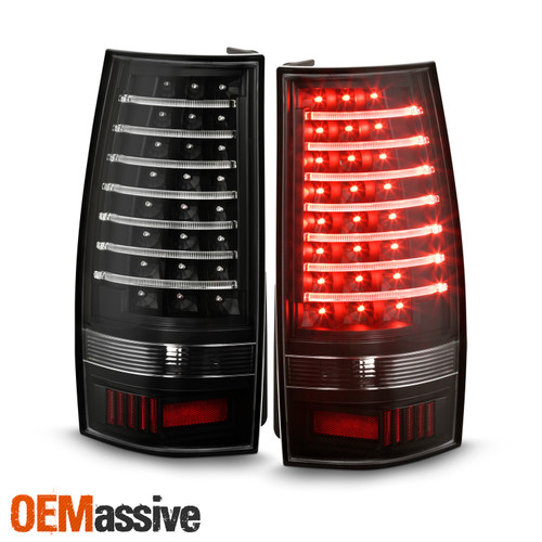For 2007-2014 Suburban Tahoe Yukon XL Black Tail Light [LED Stripe] Parking Lamp