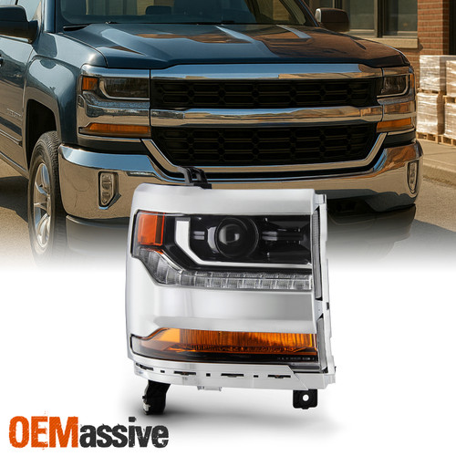 For 16-19 Silverado 1500 HID/Xenon Projector Headlight w/LED Parking Passenger