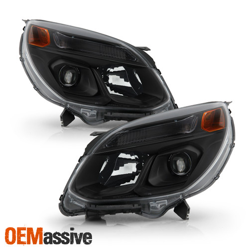 For 2016-2017 Chevy Equinox Black Headlights Lights Lamps Left+Right sets 16-17