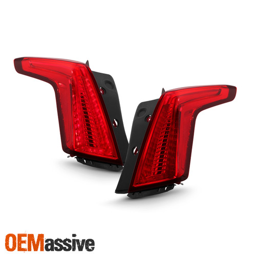 Fit 17-19 Cadillac XT5 OE Full LED Tail Lights in Red Lens - Pair Assembly