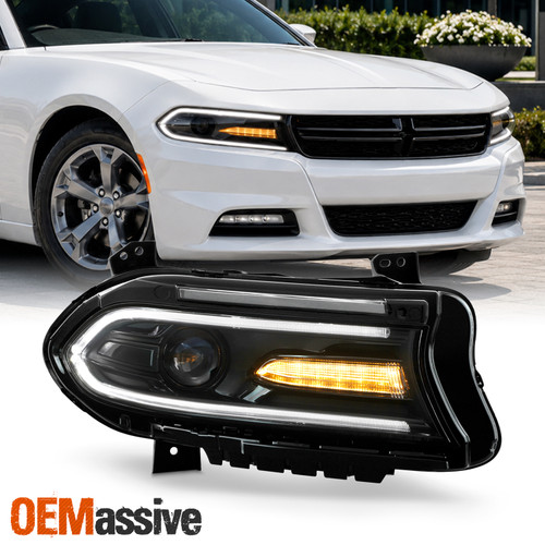 For 15-21 Dodge Charger Black Headlamp Headlight Light Passenger Right 2015-2021