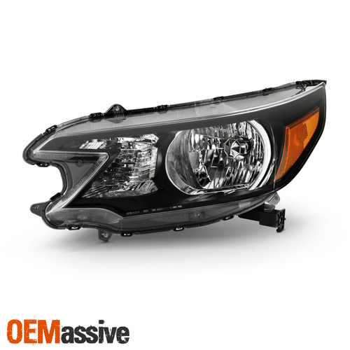 For 2012 2013 2014 Honda CR-V [Halogen Type] Black Headlight Driver Left Side
