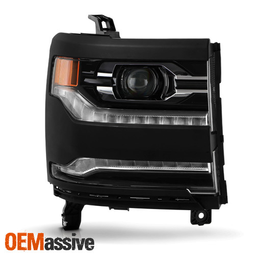 For 2016-2018 Chevy Silverado 1500 FULL-LED Projector Beam Black Headlight Right