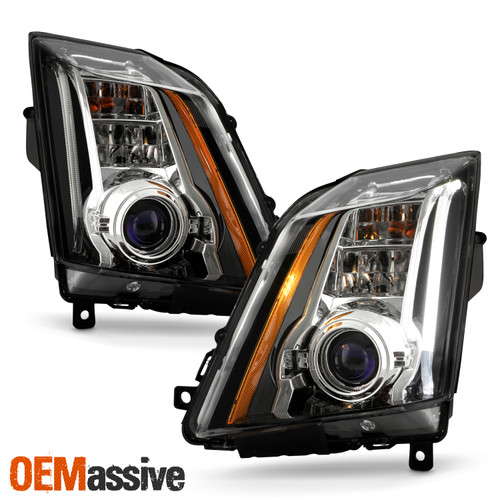 For 2009-2014 Cadillac CTS-V [HID/Xenon] w/ AFS Projector Black Headlights Pair