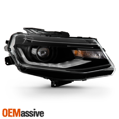 For 2016-2018 Chevy Camaro Black Projector Headlight Passenger HID model only