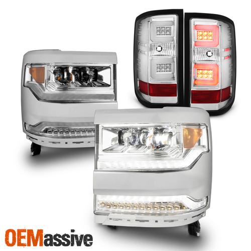 For 2016-2018 Chevy Silverado Full LED Projector Headlights & Tail Light Housing
