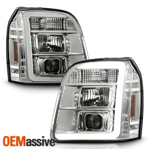For 07-13 GMC Yukon XL 1500 2500 [LED Tube Parking] Projector Chrome Headlights
