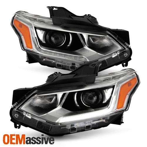 For 2018-2022 Chevy Traverse HID/Xenon [LED DRL] Projector Chrome Headlight Pair