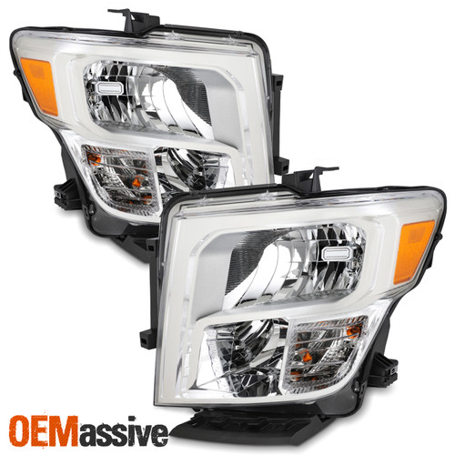 For 2016-2019 Titan XD S/SV [Halogen Type] OE Headlights Left+Right Pair Chrome