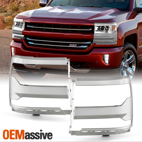 For 2016-2018 Chevy Silverado 1500 19 1500LD Chrome Headlight Trim Bezel Cover