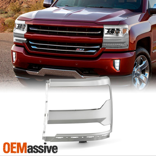 For 2016-2018 Chevy Silverado 1500 Chrome Headlight Trim Bezel Cover Driver Left