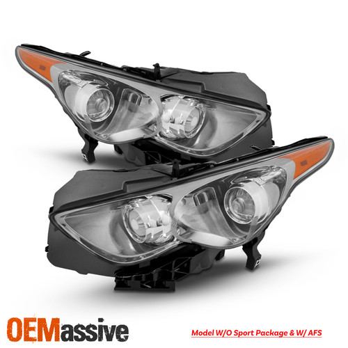 For 09-17 FX35 FX37 FX50 FX70 [HID/AFS Type w/o Sport Pkg] OE Pair Headlight