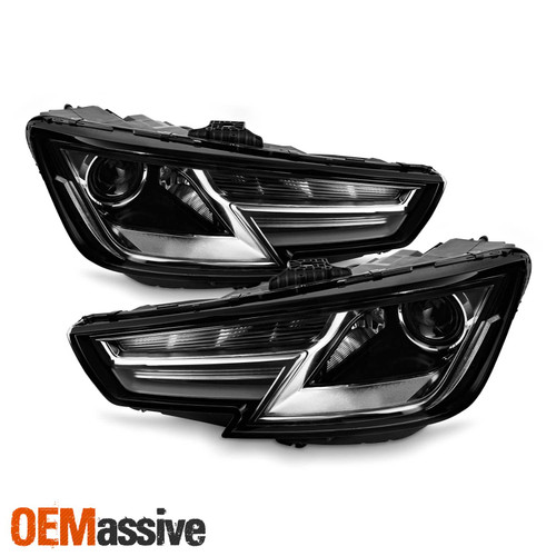 For 17-19 Audi A4 S4 [Xenon/HID Non AFS] OE Black Housing Headlights Pair Side
