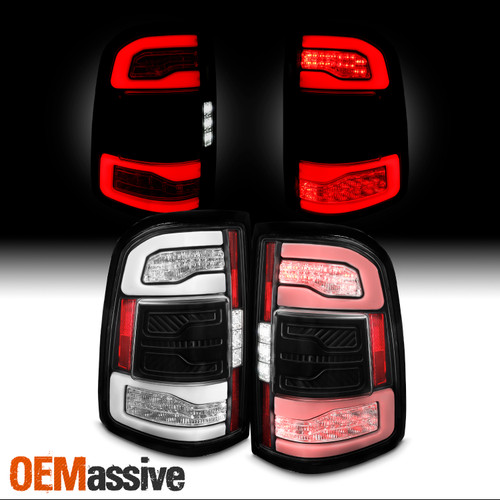 For 19-23 Ram 1500 LED DRL Reverse Tube Sequential Signal Black Tail Lights