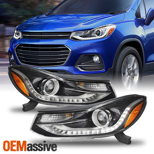 For 2017-2022 Chevy Trax OE style w/LED DRL Projector Headlight Passenger+Driver