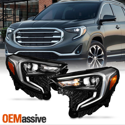 For 2018-2021 GMC Terrain LED Tube Running [HID/Xenon] Projector Headlights Pair