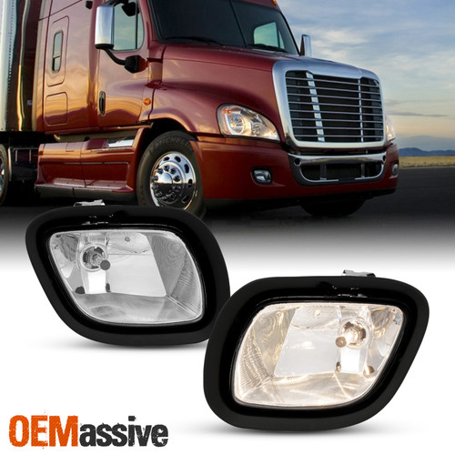 For 2008-2017 Freightliner Cascadia Fog Lights Lamps OE Design Chrome Left+Right