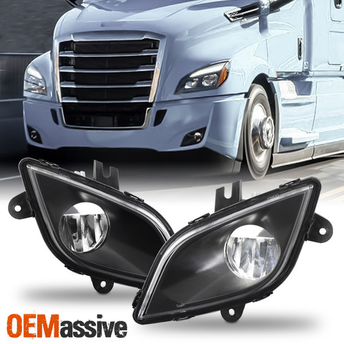 For 18-23 Freightliner Cascadia 126 Class 8 LED Fog Lights Lamps Black OE Pair