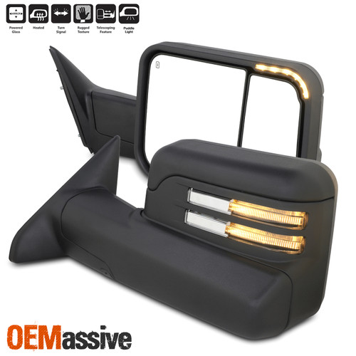 For 09-18 Dodge Ram 1500 2500 3500 Power Heated Manual Folding Mirror LED Signal