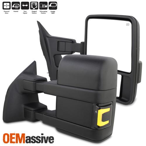 For 08-16 Ford F250 F350 Superduty Power Heated Manual Folding Mirror LED Signal
