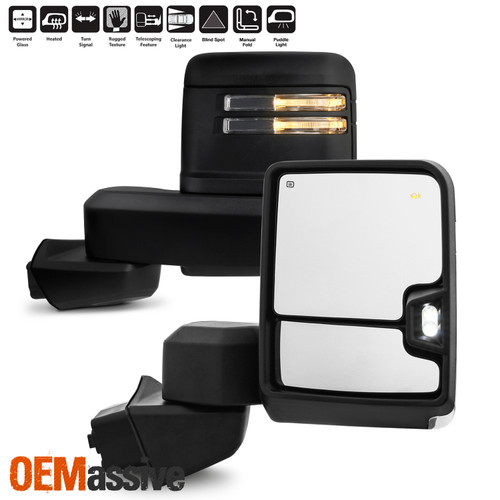 For 2019-2022 Chevy Silverado 1500 Power Heated Towing Mirror w/ LED Turn Signal
