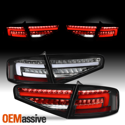 For 2013-2016 Audi A4/S4 [Full LED] Tail Lights w/ Sequential Turn Signal Black