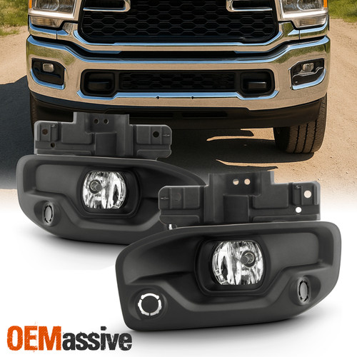 For 2019-2024 RAM 2500 3500 [Halogen Type] Fog Lamp Pair w/Wiring Harness Switch