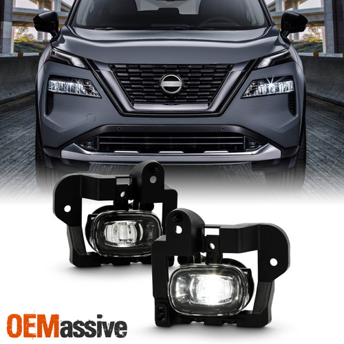 For 2021-2023 Rogue SUV LED Chrome Fog Lights Pair w/Wiring Harness Power Switch