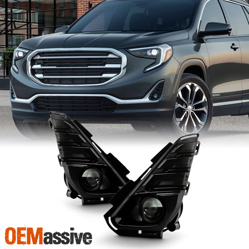For 2018-2021 GMC Terrain SUV Halogen Chrome Fog Lights w/ Wiring Harness Switch