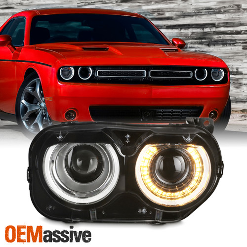 For 15-20 Dodge Challenger Dual Len LED DRL Switchback Projector Headlight Right