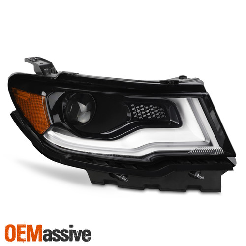 For 2017-2021 Jeep Compass HID/ Xenon LED Tube DRL Projector Headlight Passenger