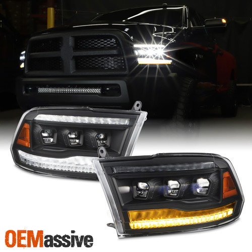 For 2013-2018 Ram 1500 2500 3500 LED DRL Sequential Signal Projector Headlights