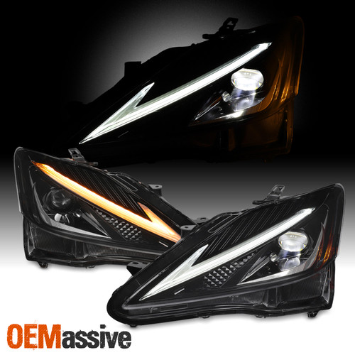 For 06-2013 Lexus IS250 IS350 Full LED Headlight Lights Lamps Left + RIght 06-13