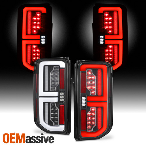 For 2021-2024 Ford Bronco [FULL LED] Tube DRL Singal Black Tail Brake Light Pair