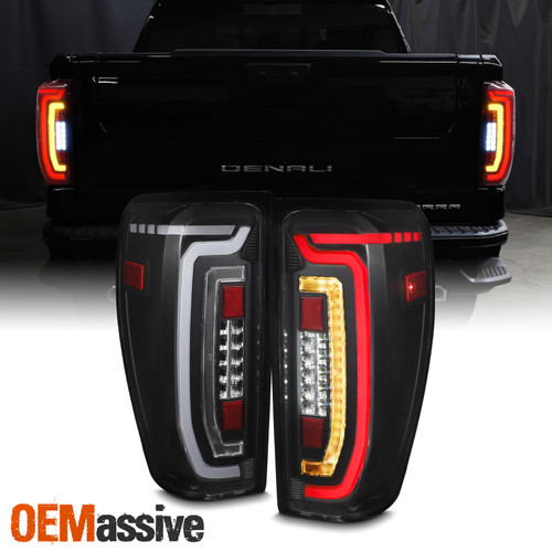 For 2019-2024 GMC Sierra 1500 Denali Full LED Tail Lights Lamp OE Black Clear