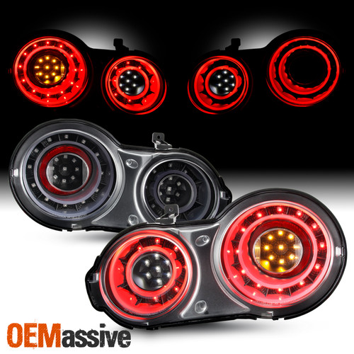 For 2009-2017 GTR GT-R R35 Sport Brake Reverse Lamp LED Black Tail Lights Pair