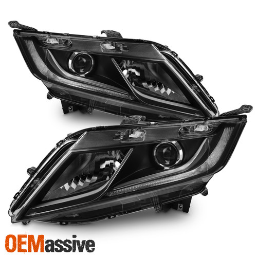 For 2018-2020 Honda Odyssey Minivan Halogen Projector Headlights BlackPair/Set