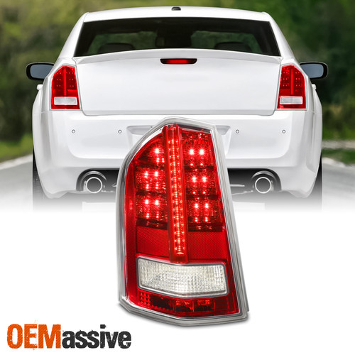 For 2011-2013 Chrysler 300 Base Limited LED Running Chrome Red Tail Light Driver