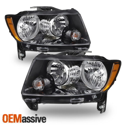 For 2011-2017 Jeep Compass/ 11-13 Grand Cherokee Headlights Headlamp Pair/Set