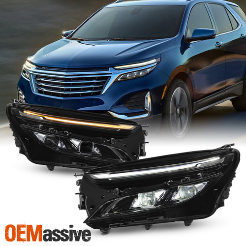 For 2022-2024 Chevy Equinox Premier [Full LED] Projector Headlight Assembly Set