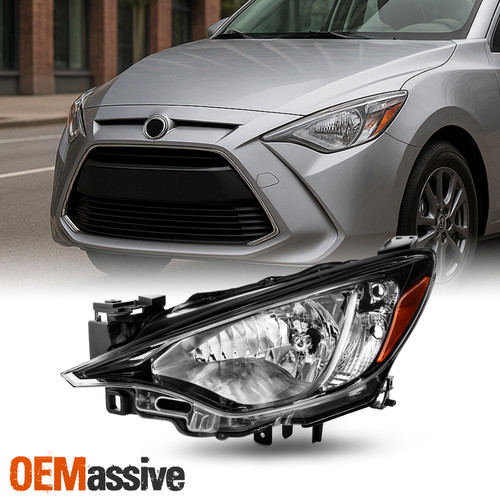 For 2016-2020 Toyota Yaris / 2016 Scion iA Black Headlight Headlamp Driver Left