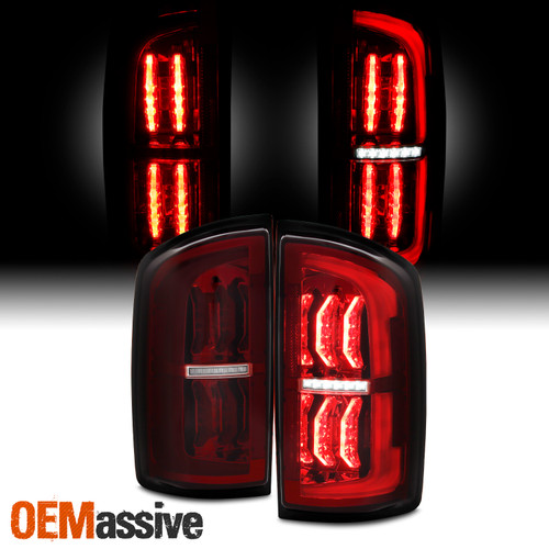 For 2007-2008 Dodge Ram 1500 07-09 Ram 2500 3500 LED Red Smoked Tail Lights Pair